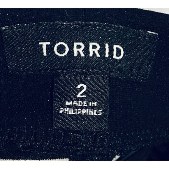 Torrid Skirt Womens 2X Black Striped Pencil Ponte Knit Mini Pull On Mod Y2K - Picture 5 of 6
